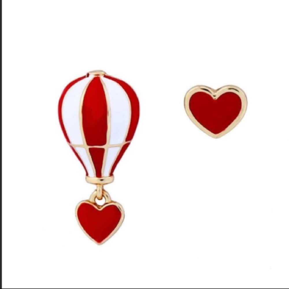🎈NWT Hot Air Balloon & Heart Mismatched Earrings